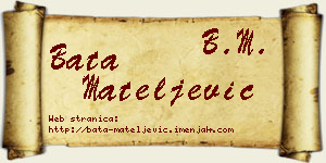 Bata Mateljević vizit kartica